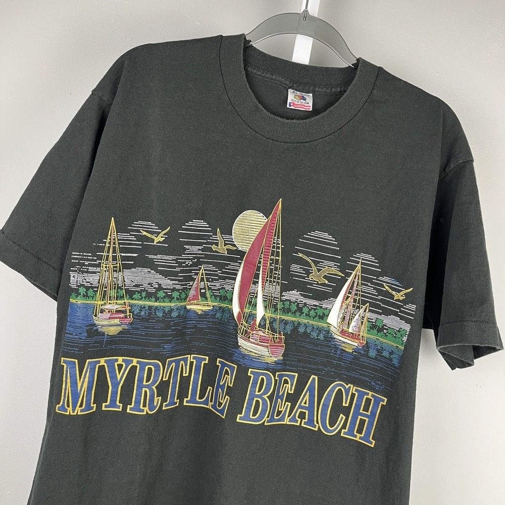 Vintage‎ Myrtle Beach Single Stitch Graphic T-Shirt Size XL Fruit of the Loom